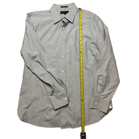 John Varvatos Star USA Mens Sz 16/5 Reg Striped Dress Shirt Superfine Cotton - Picture 4 of 6